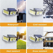 Solar PIR Motion Sensor Wall Light 168 LED Outdoor Security Lamp IP65