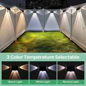 Solar LED Wall Light Outdoor Garden Door Fence Lamp Black RGB Dimmable