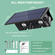 Solar LED Wall Light Outdoor Garden Door Fence Lamp Black RGB Dimmable