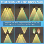 Solar LED Wall Light Outdoor Garden Door Fence Lamp Black RGB Dimmable