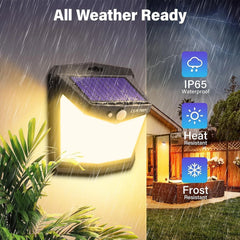 Warm Lighting Solar Wall Lights PIR Motion Sensor Outdoor Garden Lamp