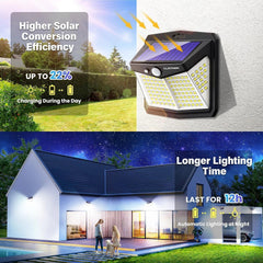 128 LED Solar Motion Sensor Wall Light Outdoor Waterproof Garden Security Lamp