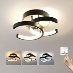 Black Double C LED Ceiling Light – Modern Dimmable Pendant for a Sophisticated Living & Bedroom Ambiance