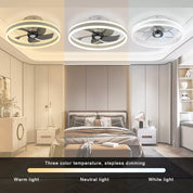 LED Ceiling Fan Light Dimmable Living Room Chandelier Lamp With Remote Control
