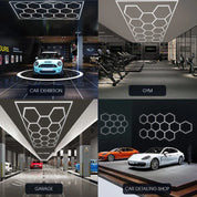 14 Hexagon LED Lighting Detailing Garage Workshop Retail Car Showroom UK