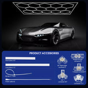 14 Hexagon LED Lighting Detailing Garage Workshop Retail Car Showroom UK