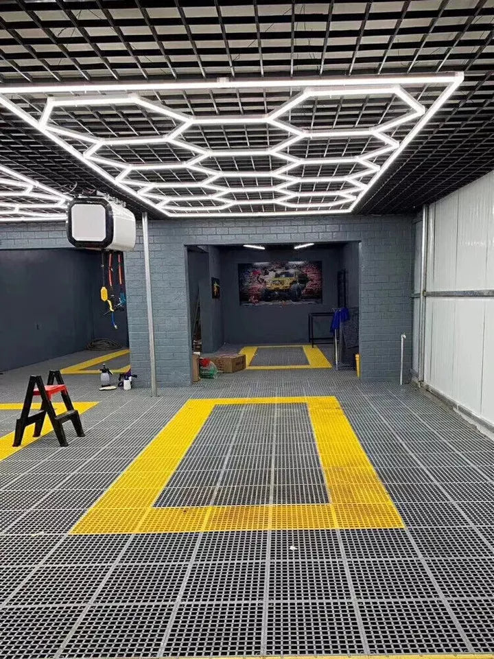 14 Hexagon LED Lighting Detailing Garage Workshop Retail Car Showroom UK
