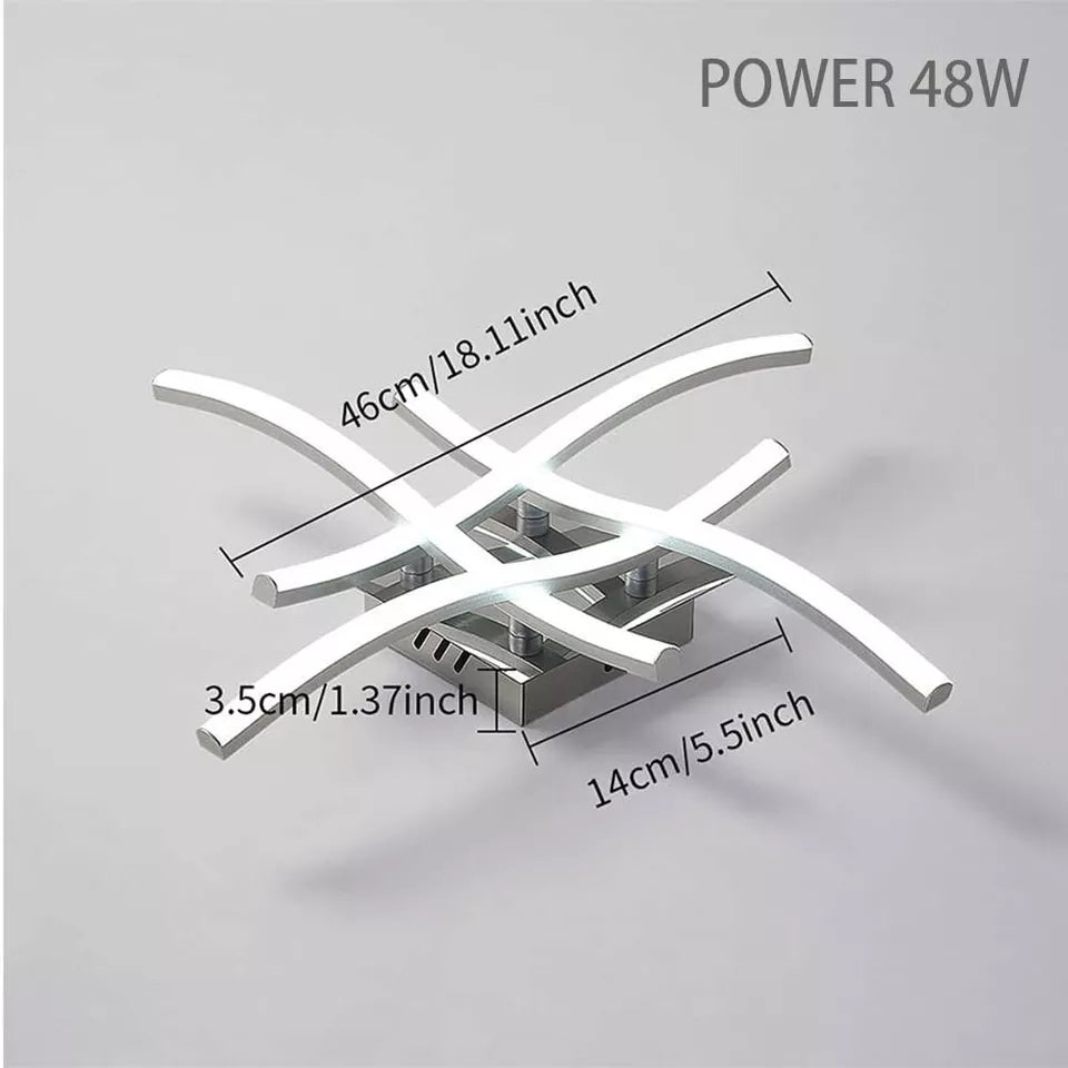 Dimmable LED Ceiling Light 4 Wave Modern Pendant Lamp Living Room Bedroom