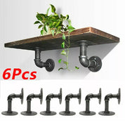 2-8PCS Pipe Shelf Brackets – Heavy Duty Industrial Iron Floating Shelves for Home and Office