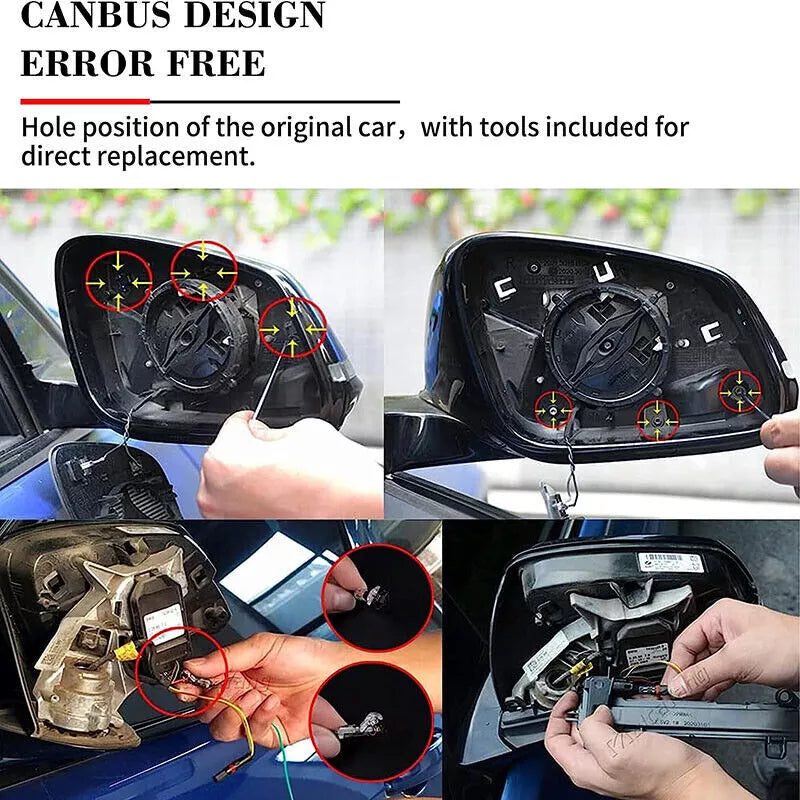 Pair of Dynamic LED Side Door Wing Mirror Indicator Light for BMW 1, 2, 3, 4 Series, i3, F30 – Stylish Turn Signal Lights