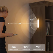 40~80CM LED PIR Motion Sensor Strip Light USB Rechargeable Cabinet Closet Lamp