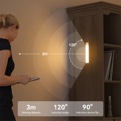 40~80CM LED PIR Motion Sensor Strip Light USB Rechargeable Cabinet Closet Lamp