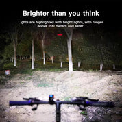 Mountain Bike LED Lights Set – USB Rechargeable Front & Rear Bicycle Torch Lamps for Night Riding