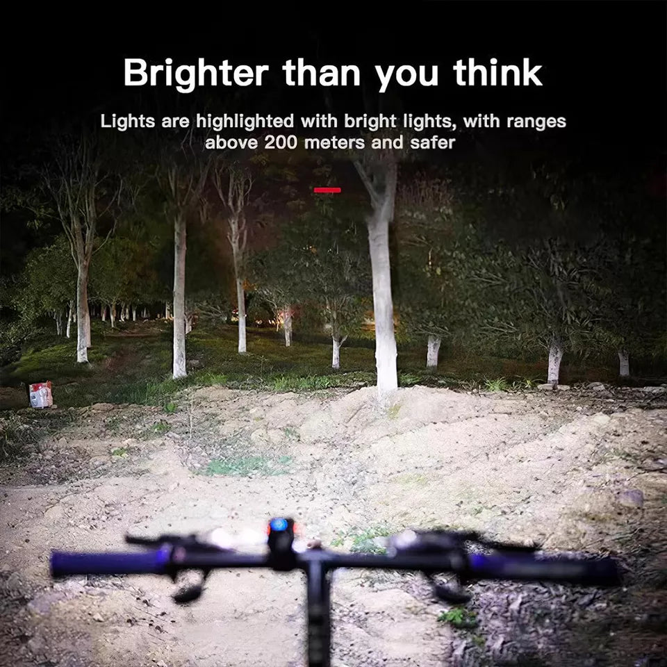 Mountain Bike LED Lights Set – USB Rechargeable Front & Rear Bicycle Torch Lamps for Night Riding