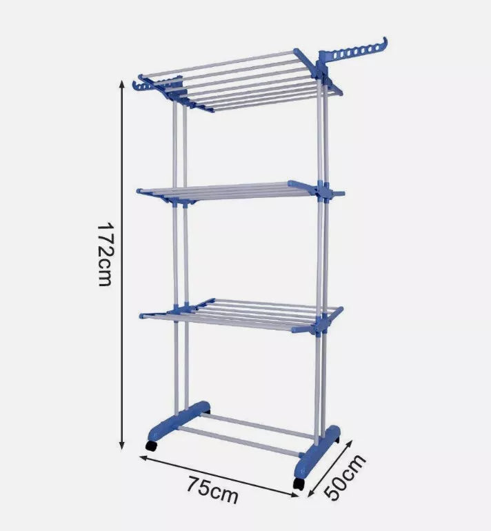 4 Tier Clothes Airer Dryer Rack Foldable Dry Rail Hanger Laundry Indoor Outdoor