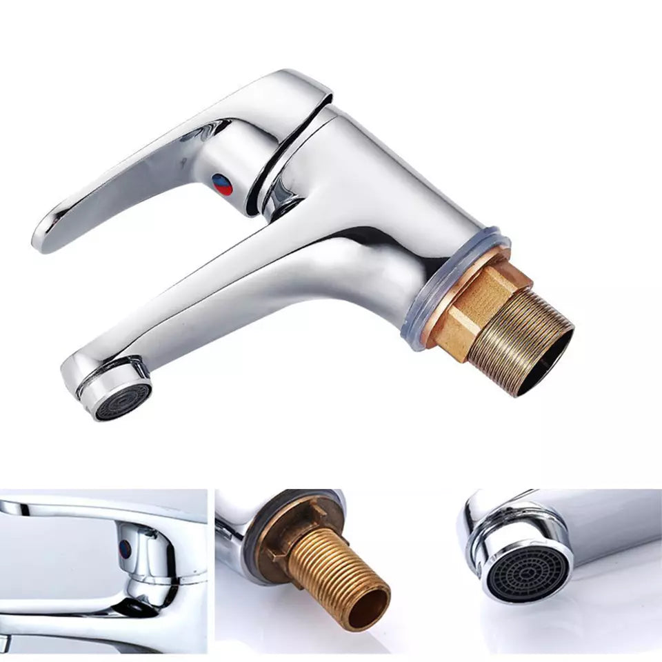 Stylish Basin Mixer Tap – Chrome Bathroom Sink Mono Faucet with Fixings &  Waste