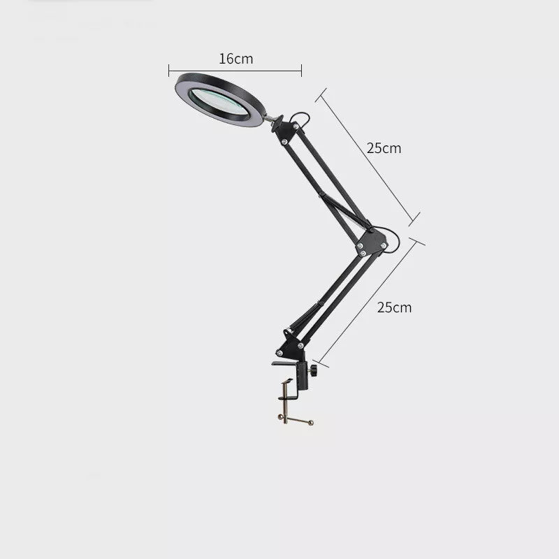LED Magnifier Desk Lamp – 10X Magnification with Adjustable Clamp & Sturdy Base