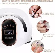 High-Power 450W UV LED Nail Lamp for Acrylic Gel Polishes – Professional Nail Dryer