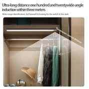 40~80CM LED PIR Motion Sensor Strip Light USB Rechargeable Cabinet Closet Lamp