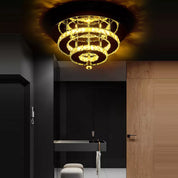 Modern Square Chrome Crystal LED Ceiling Light Lamp Fitting Pendant Chandelier