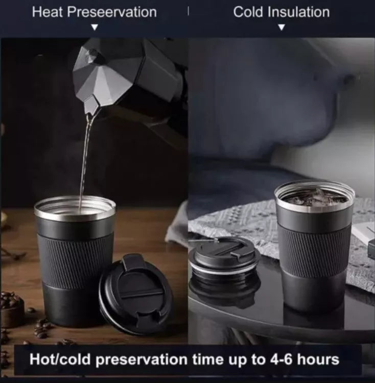 Stainless Steel Thermos Mug – Insulated Tea & Coffee Travel Mug for Hot & Cold Drinks