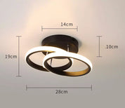 Modern 2-Bulb LED Ceiling Light, 22W Round Design with Silicone Cover, Warm White 3000K Lighting for Living Room, Bedroom & Kitchen