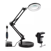 LED Magnifier Desk Lamp – 10X Magnification with Adjustable Clamp & Sturdy Base
