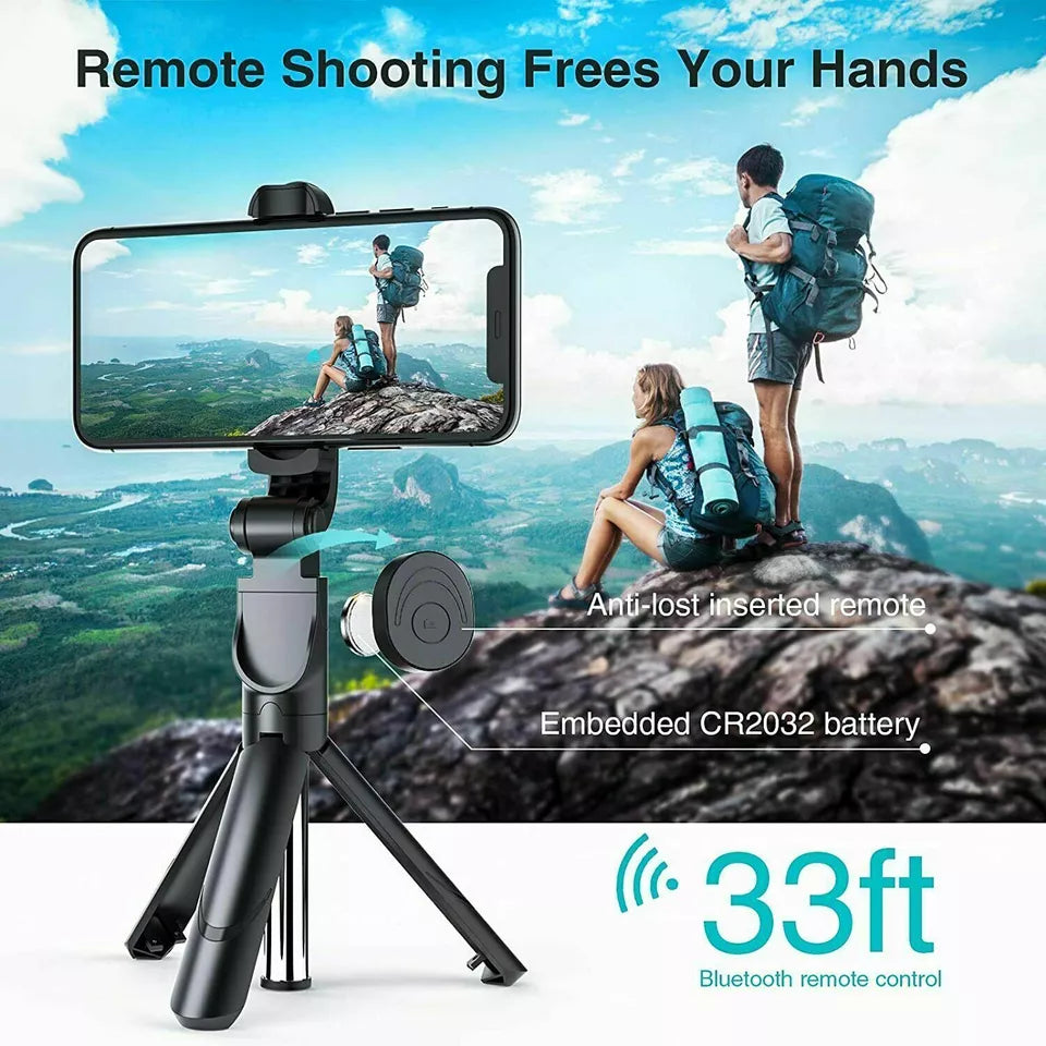 Telescopic Selfie Stick Bluetooth Tripod Monopod Phone Holder for Samsung iPhone