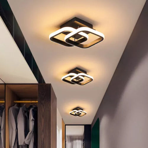 Modern LED Double Square Ceiling Light, Stylish Pendant Chandelier for Living Rooms & Bedrooms