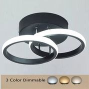 Modern 2-Bulb LED Ceiling Light, 22W Round Design with Silicone Cover, Warm White 3000K Lighting for Living Room, Bedroom & Kitchen