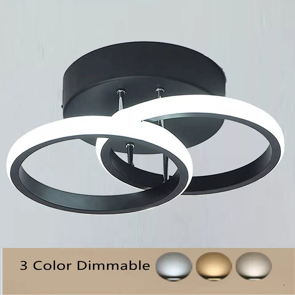 Modern 2-Bulb LED Ceiling Light, 22W Round Design with Silicone Cover, Warm White 3000K Lighting for Living Room, Bedroom & Kitchen