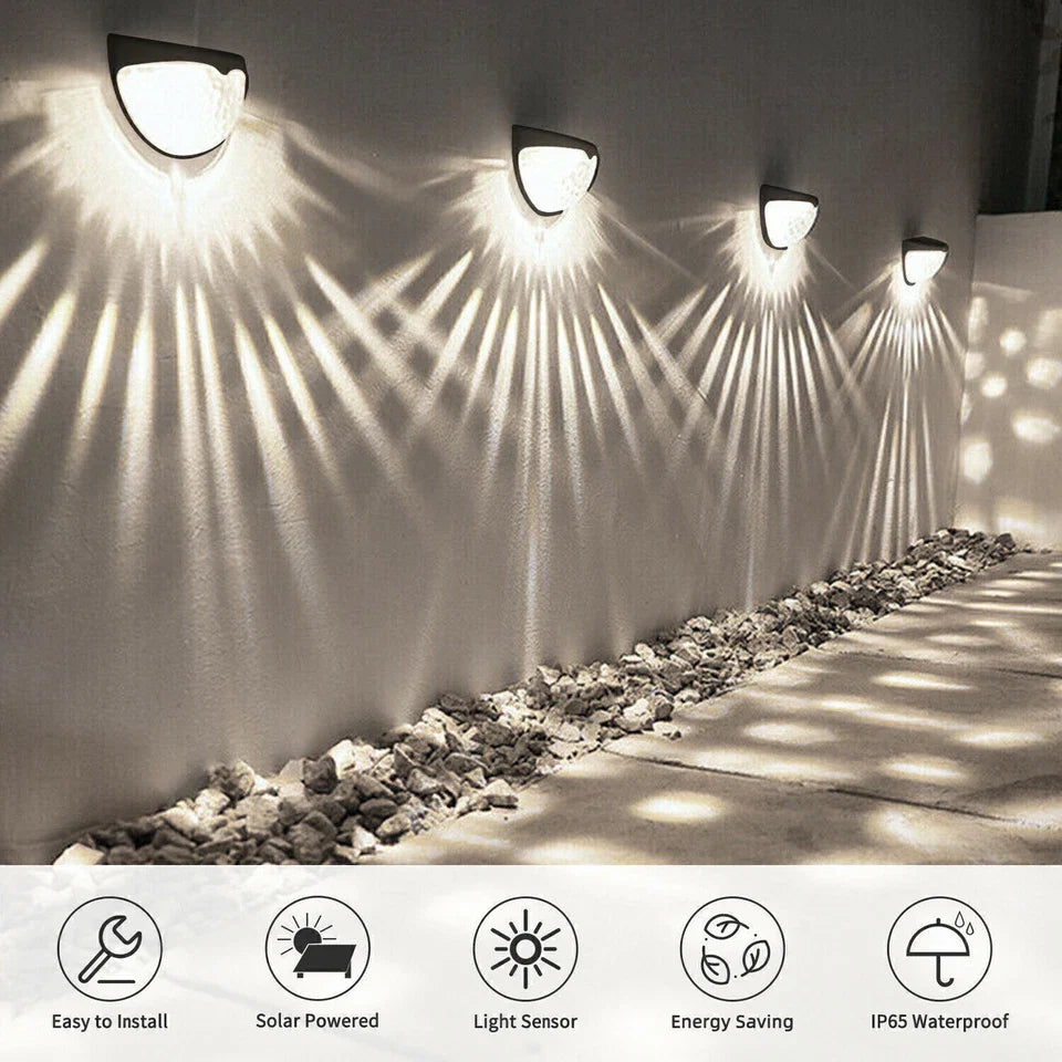 Super Bright Solar Powered LED Fence Wall Lights Outdoor Garden Lamps