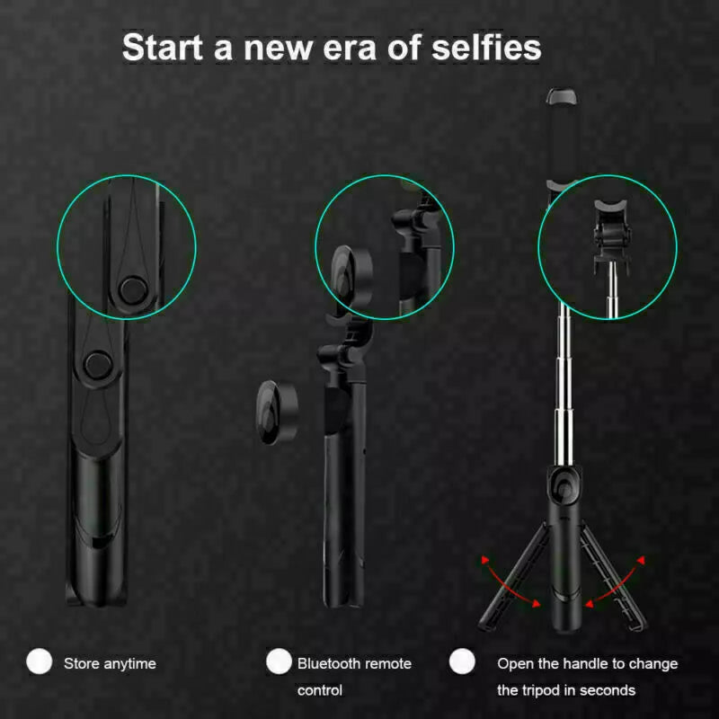 Telescopic Selfie Stick Bluetooth Tripod Monopod Phone Holder for Samsung iPhone