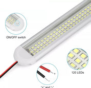 120LED Car Van Interior Tube Strip Light – 12V/24V with ON/OFF Switch for Caravan & Boat Lighting