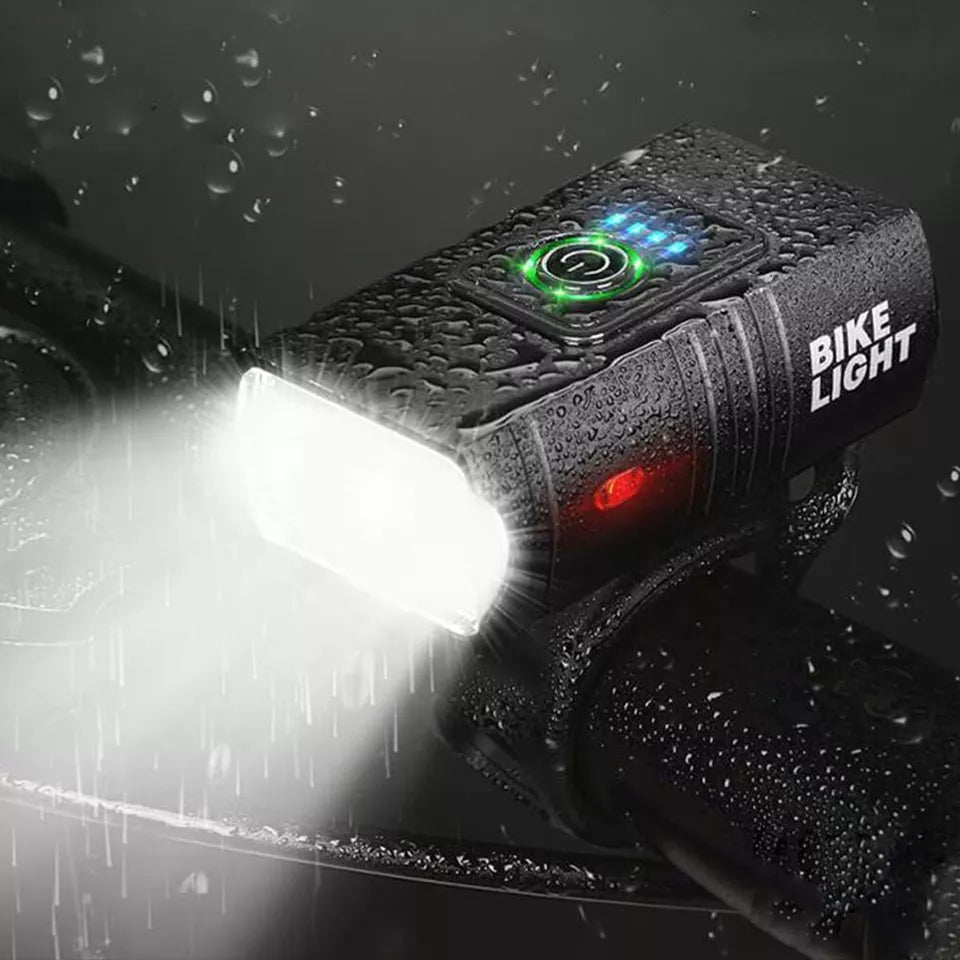 Mountain Bike LED Lights Set – USB Rechargeable Front & Rear Bicycle Torch Lamps for Night Riding