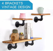2-8PCS Pipe Shelf Brackets – Heavy Duty Industrial Iron Floating Shelves for Home and Office