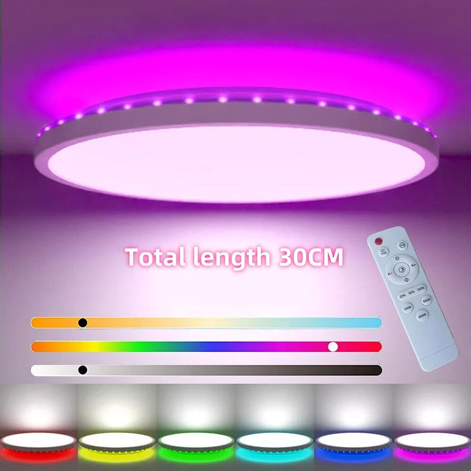LED Ceiling Light Diable, 24W 3200L 13 RGB Color Changing Bathroo