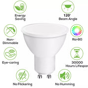 10x LED GU10 Light Bulbs 5W/7W – Energy-Saving 120° Spotlight, Warm White, Cool White, Daylight