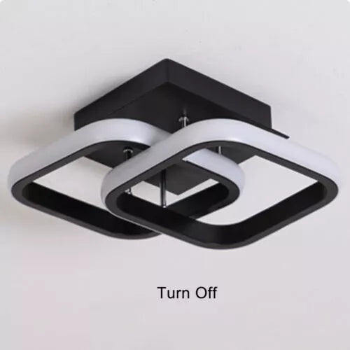 Modern LED Double Square Ceiling Light, Stylish Pendant Chandelier for Living Rooms & Bedrooms