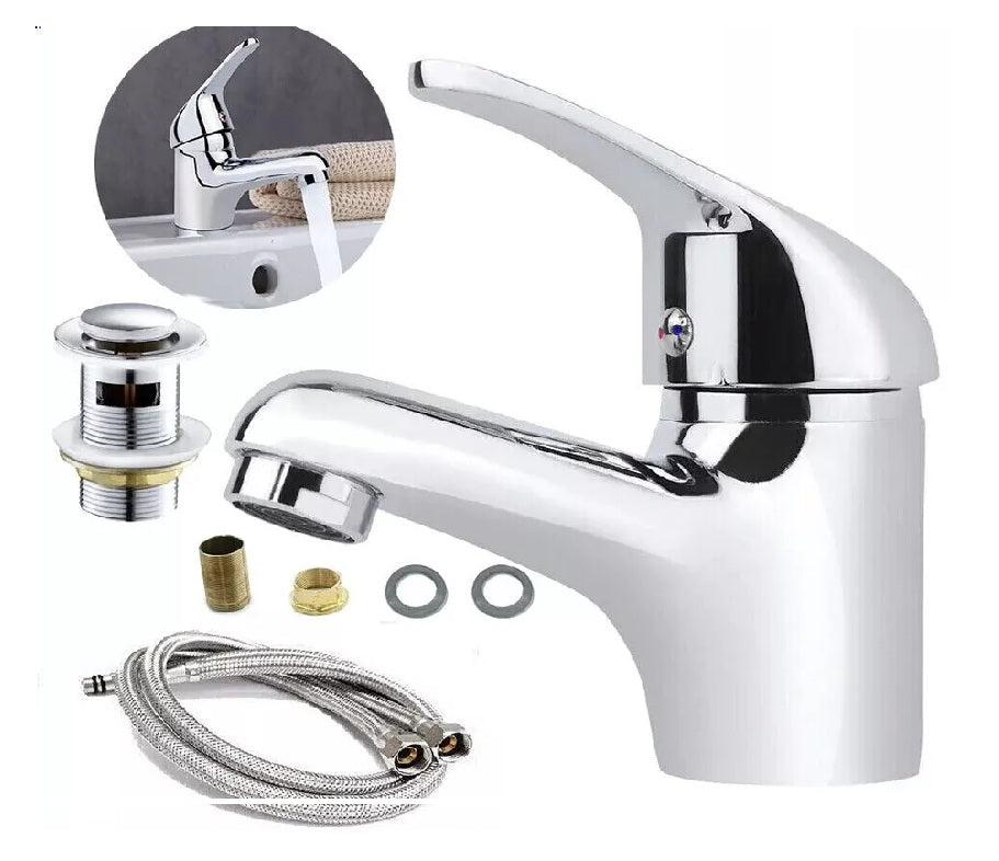 Stylish Basin Mixer Tap – Chrome Bathroom Sink Mono Faucet with Fixings &  Waste