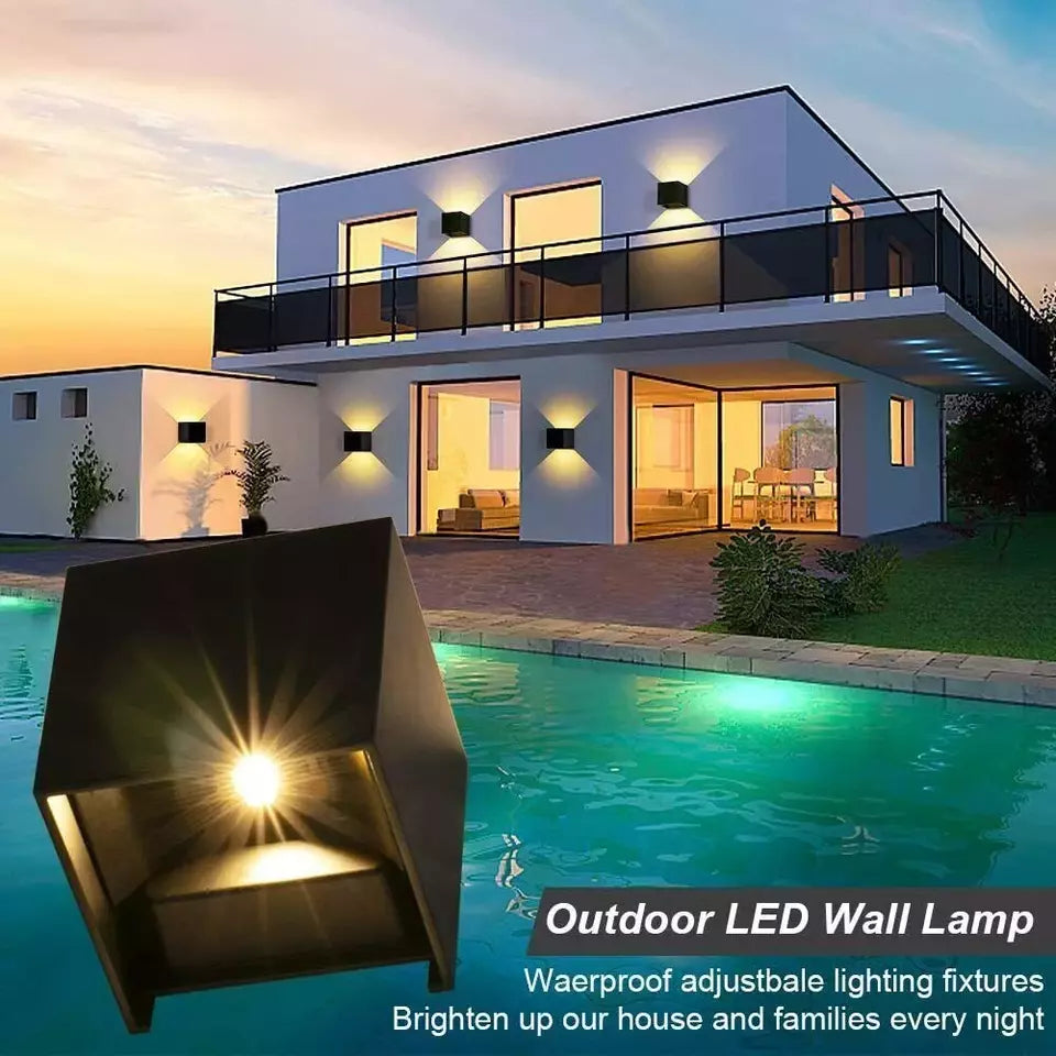 12W Waterproof LED Wall Sconce, Modern Up/Down Light for Indoor & Outdoor Use, IP65 Rated