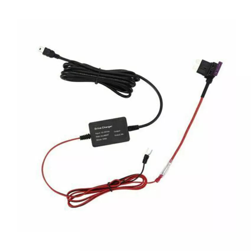Universal Car Dash Cam Hardwire Kit Mini USB Hard Wire Cable Fuse 12-24V to 5V3A