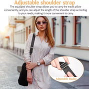 Stuffable Travel Velvet Neck Pillow Storage Bag Adjustable U-Shapes Pillow