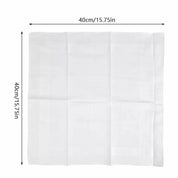 12PCS Mens Large White Square Handkerchief Soft Cotton Hankies Hankerchiefs