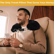Stuffable Travel Velvet Neck Pillow Storage Bag Adjustable U-Shapes Pillow
