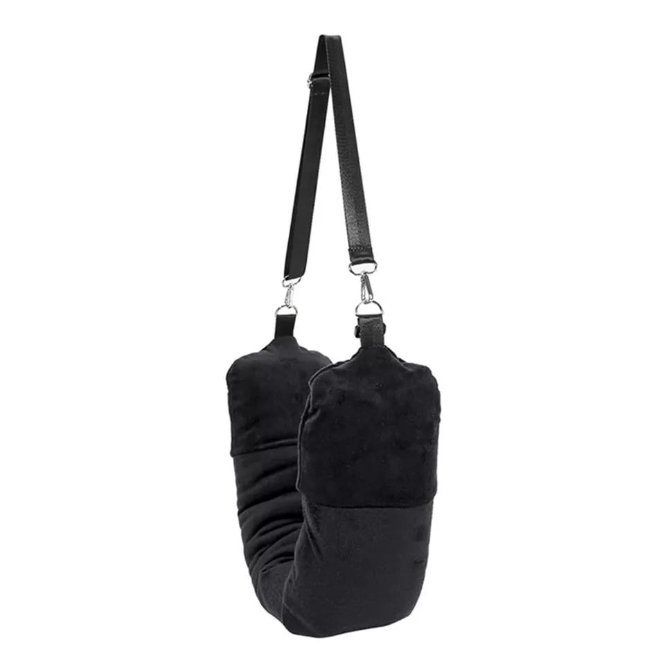 Stuffable Travel Velvet Neck Pillow Storage Bag Adjustable U-Shapes Pillow