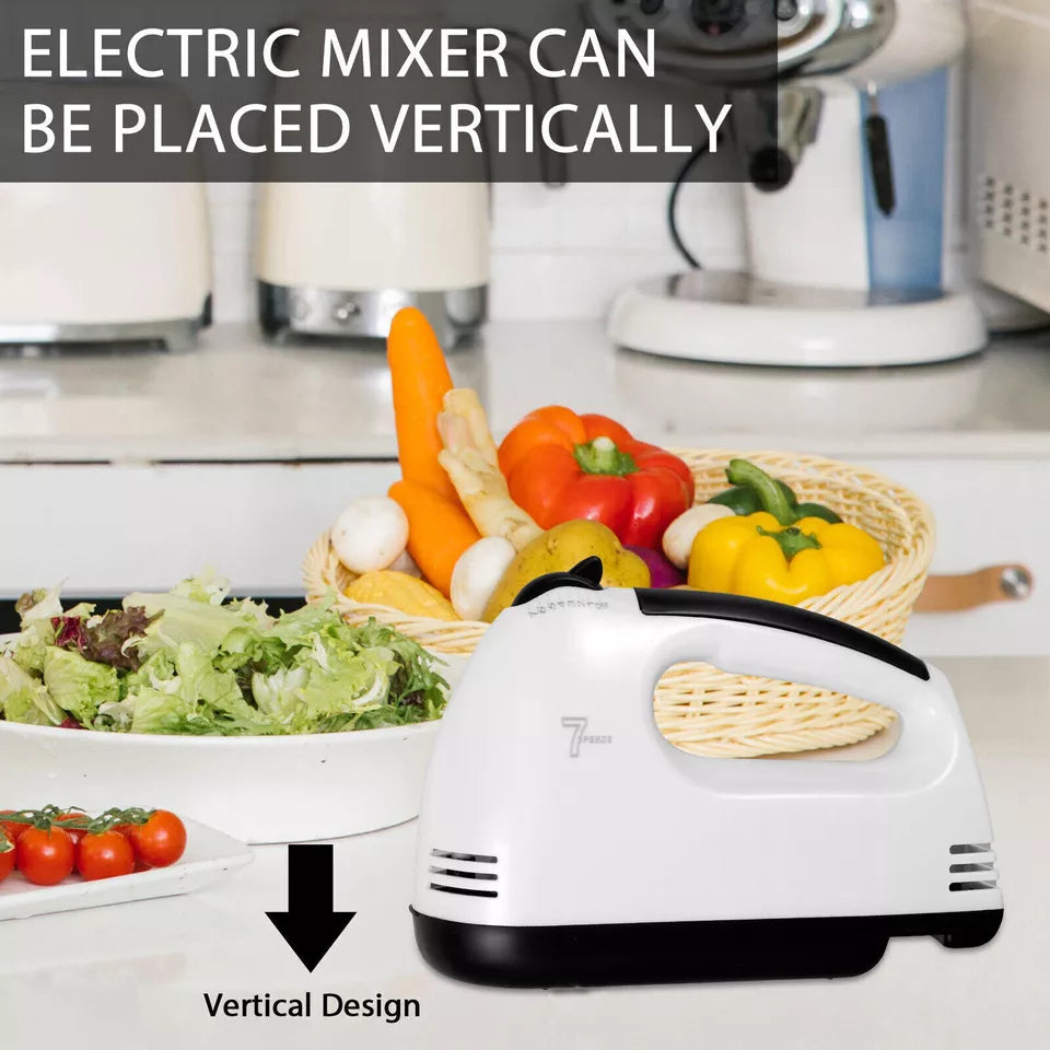 Electric Handheld Whisk 7 Speed Hand Mixer Kitchen Egg Beater Cream Cake Blender