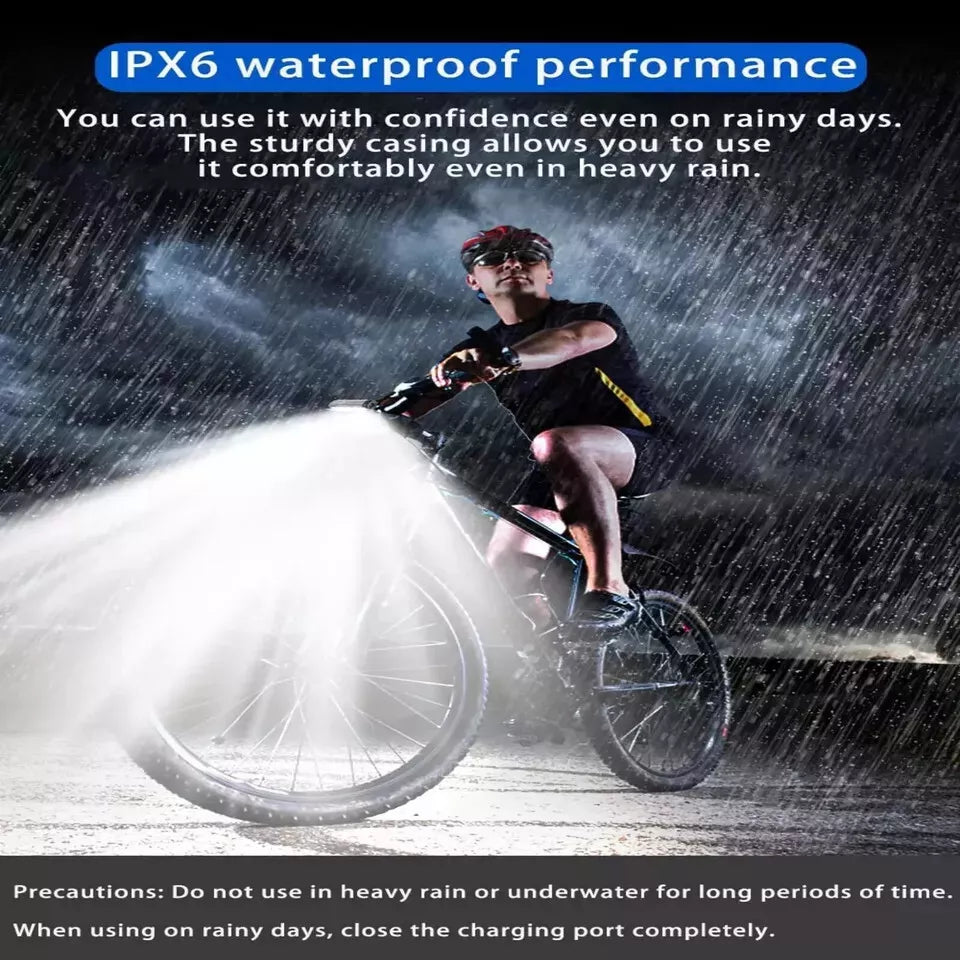 Bicycle Bike LED Front Light 2000mAh Headlight Lamp USB Rechargeable Flashlight