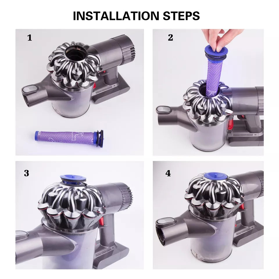 3 Pack For Dyson V6 V7 V8 DC58 DC59 Washable Pre Motor Filter Animal Vacuum