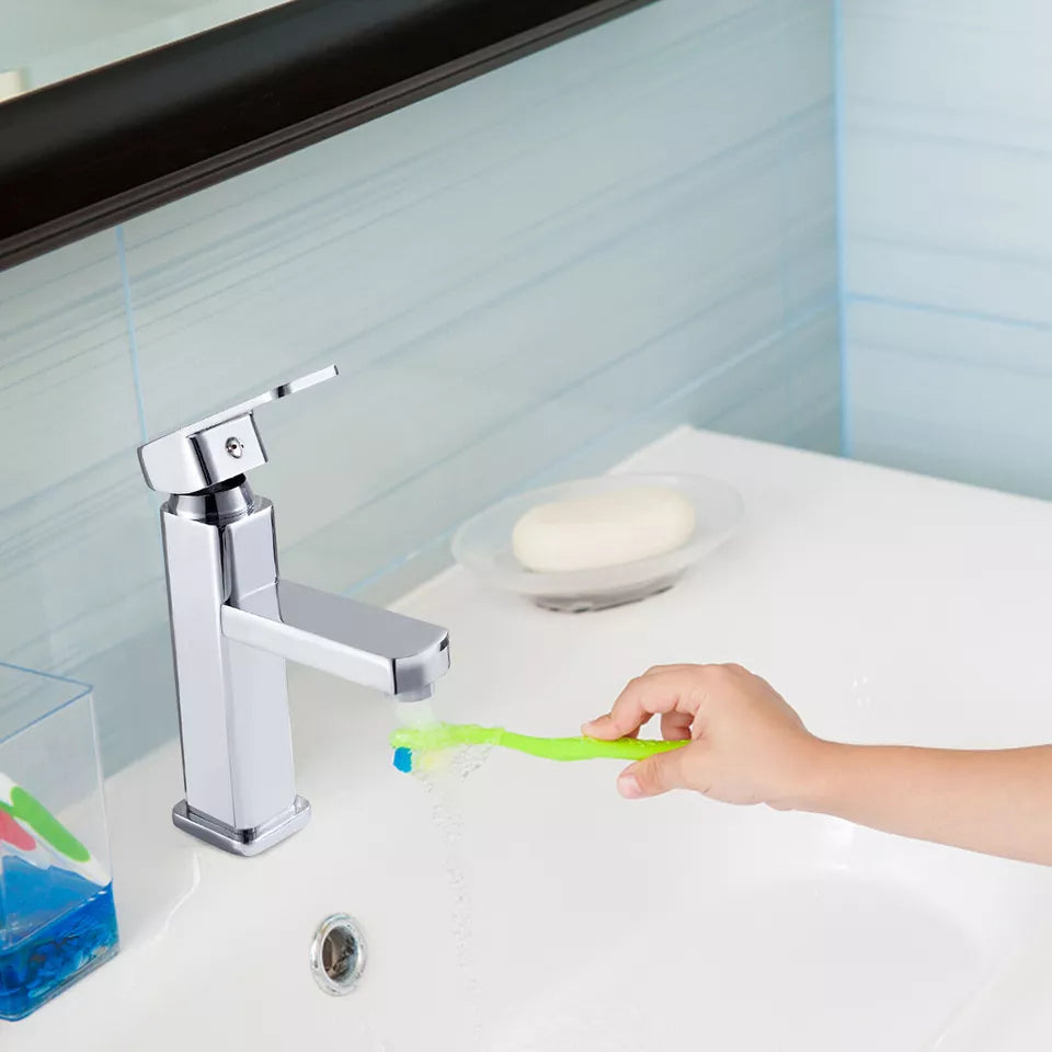 New Modern Waterfall Bathroom Tap Basin Sink Mono Mixer Chrome Cloakroom . Waste
